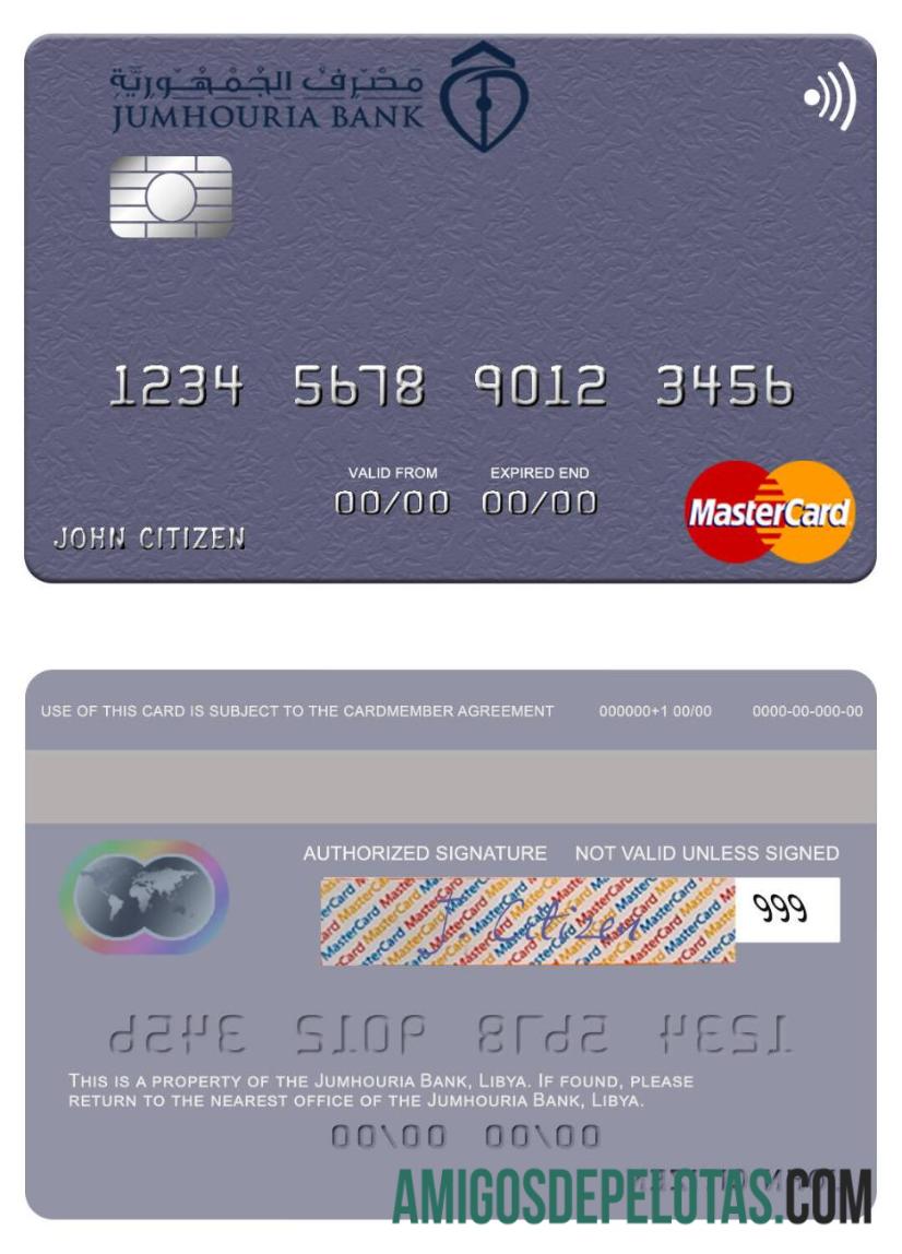 Libya Jumhouria Bank Mastercard example